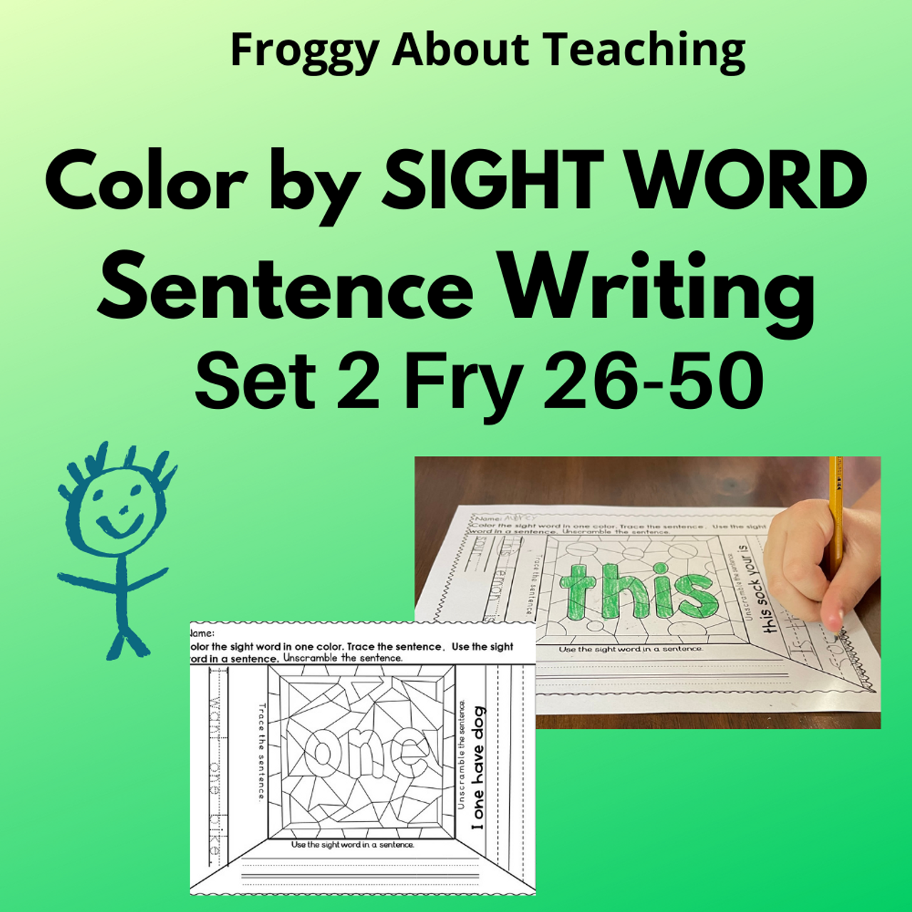 Sight Word Sentence Writing Set 2