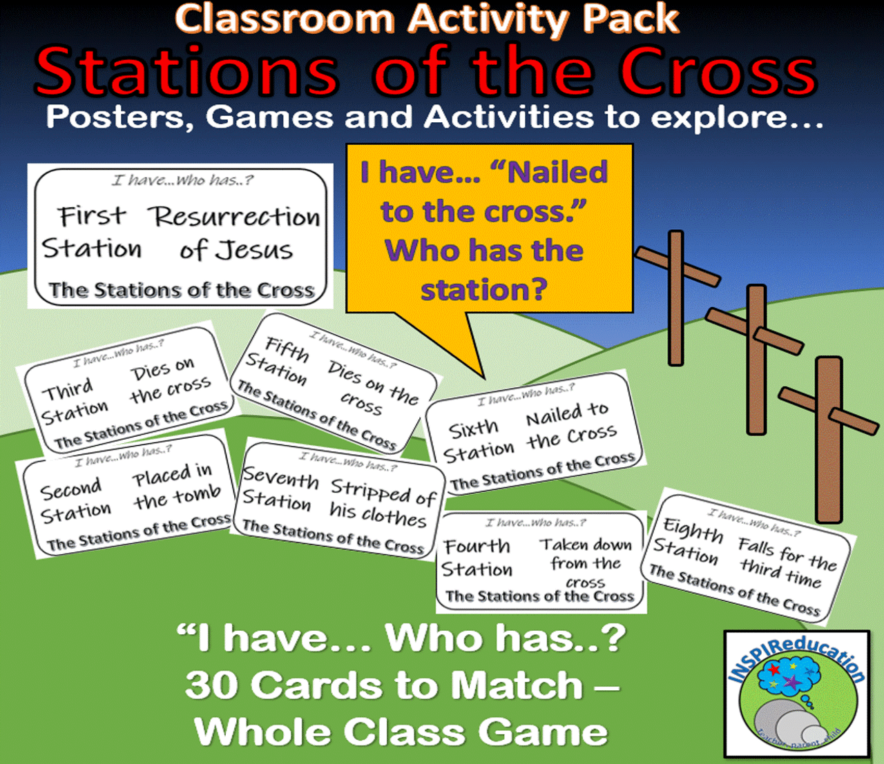 EASTER: The Stations of the Cross: Posters, Games and Assessment (with Answer Keys)