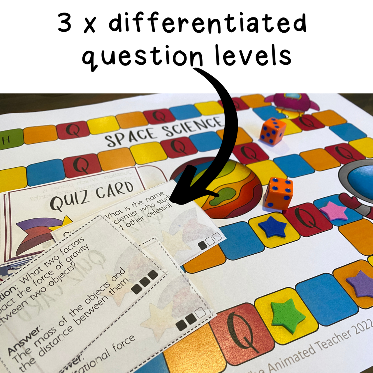 Space Science Board Game Printable Differentiated