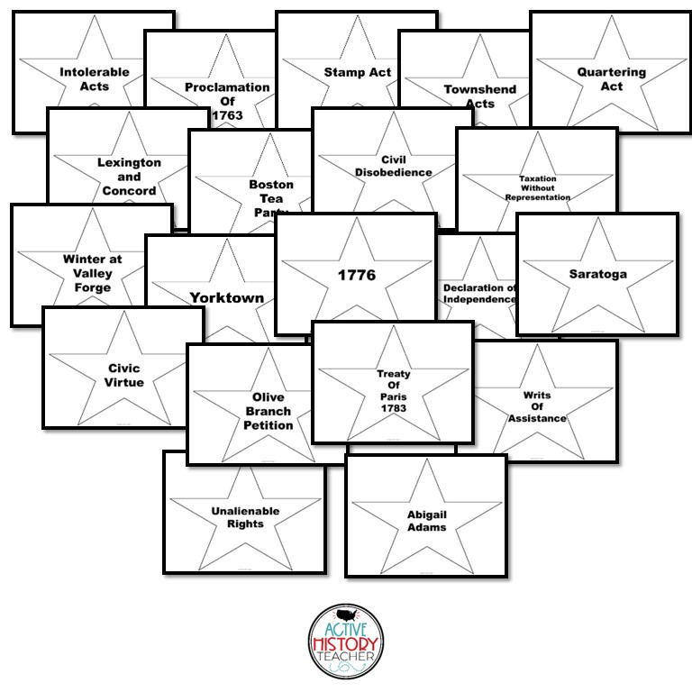 American Revolution Review Game Swat the Star