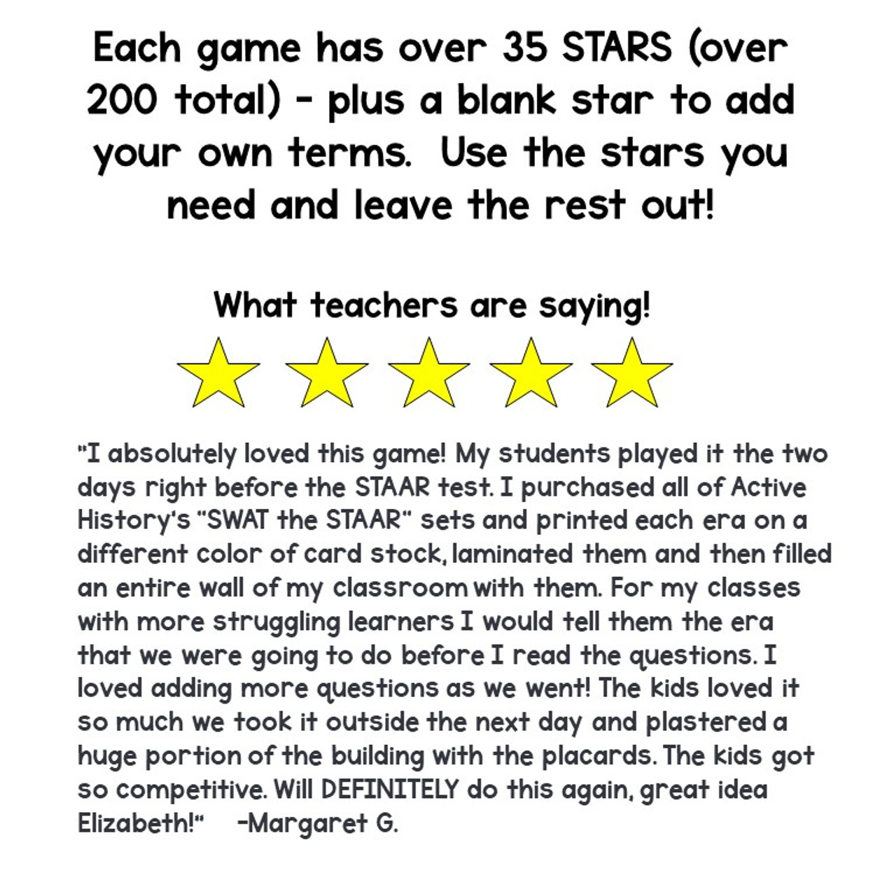 US History Review Game Swat the STAR BUNDLE 8th STAAR Review