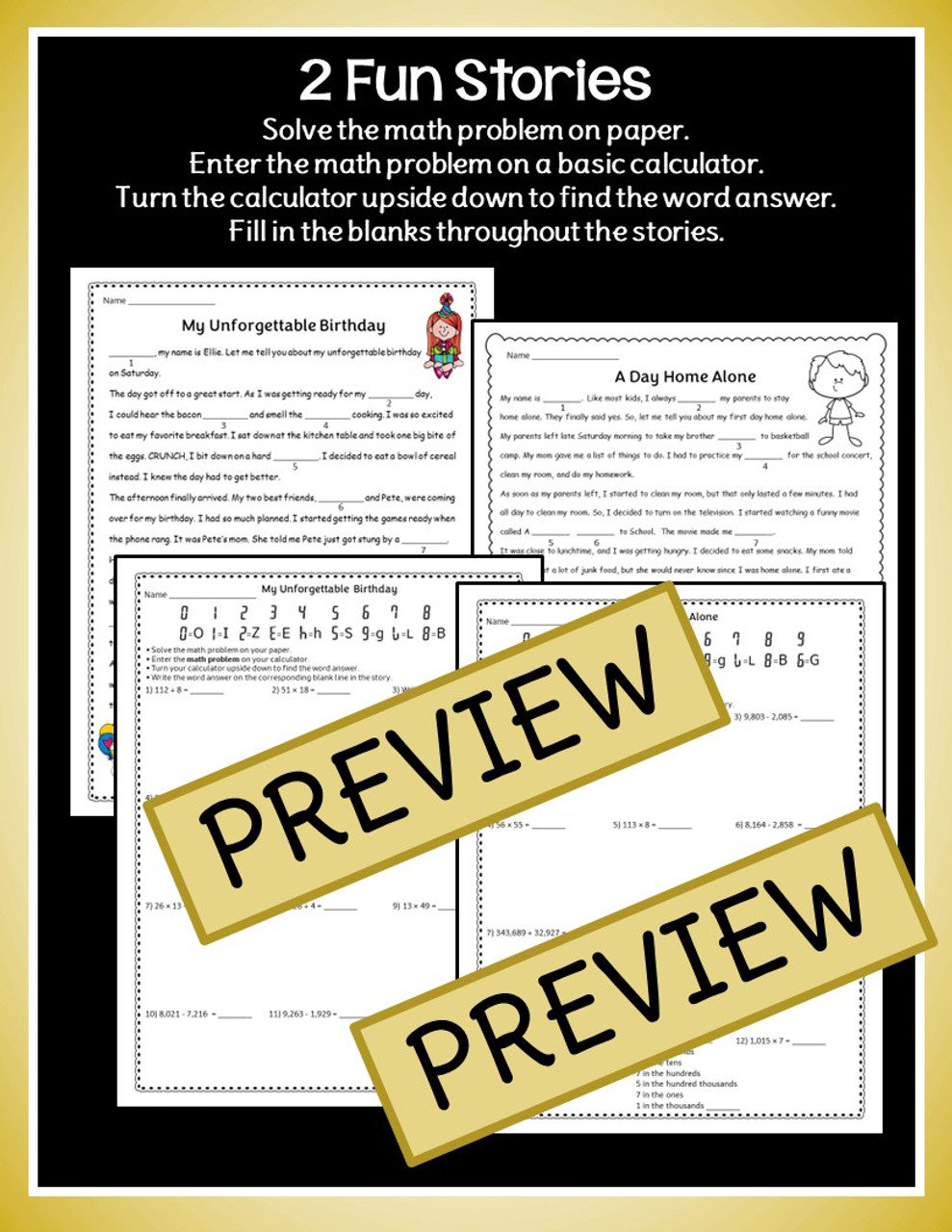 Easy calculator math worksheets