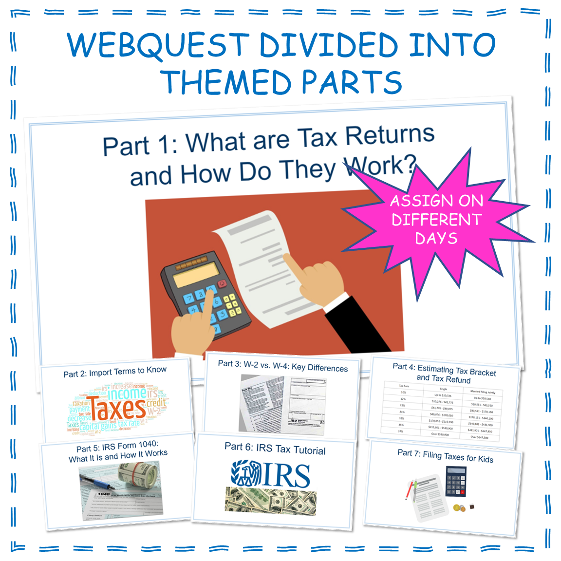 Basics of Filing Taxes Personal Finance Project High School Economics