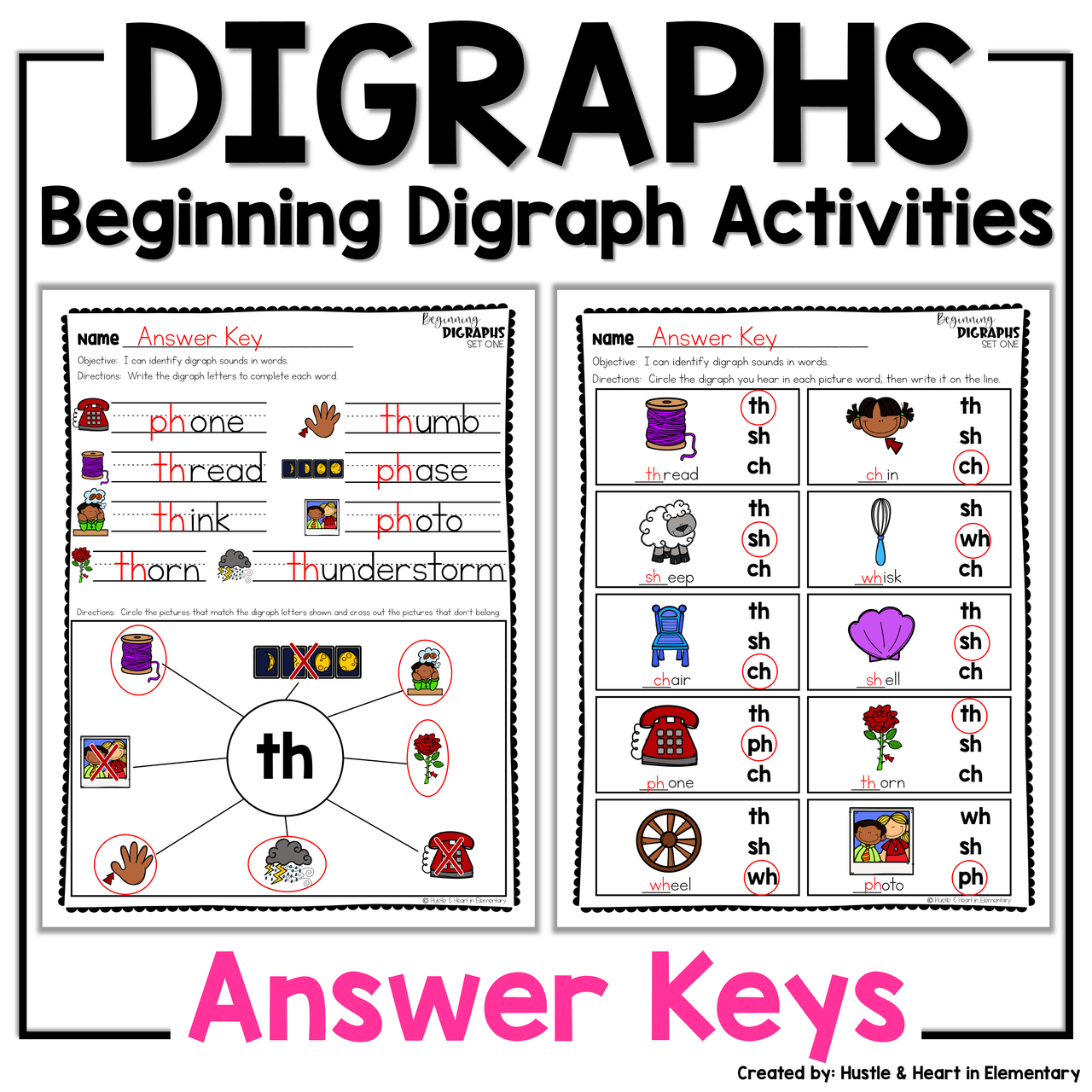 Beginning Digraph Bingo (CH, SH, KN, PH, QU, TH, WH, WR) by The