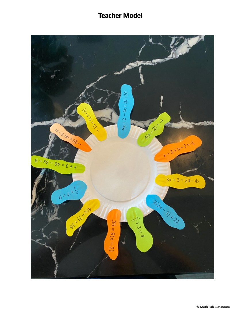 Solving Equations clock project