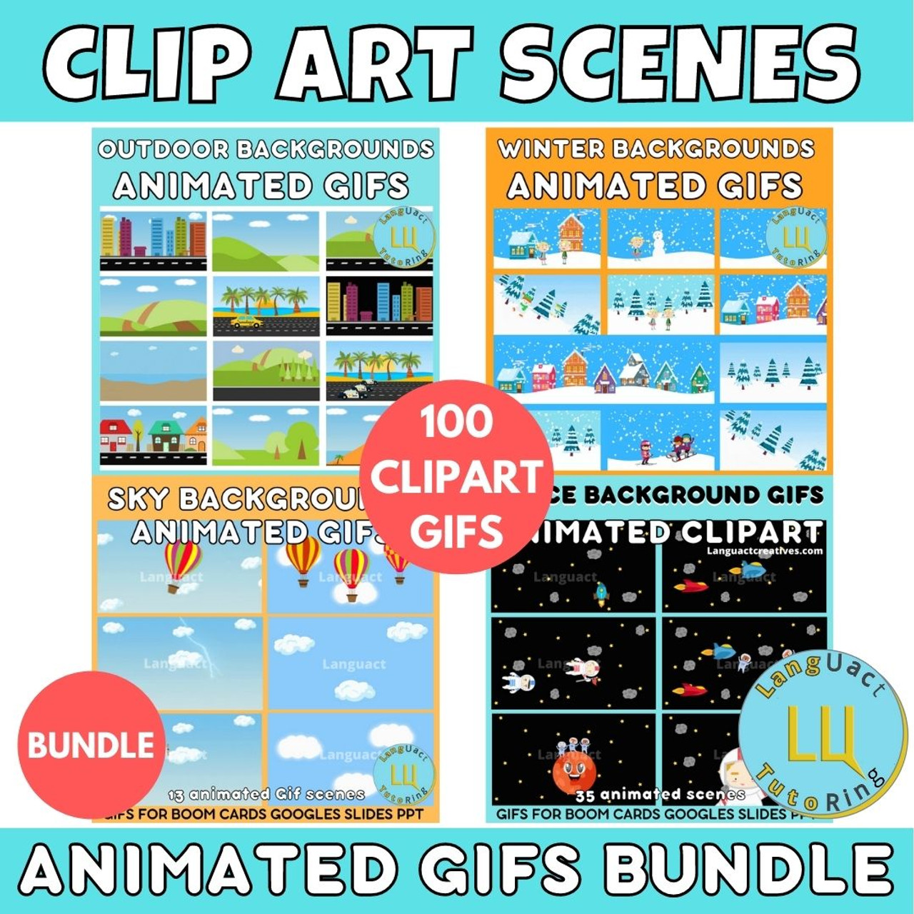 Clipart animated Gif Backgrounds BUNDLE