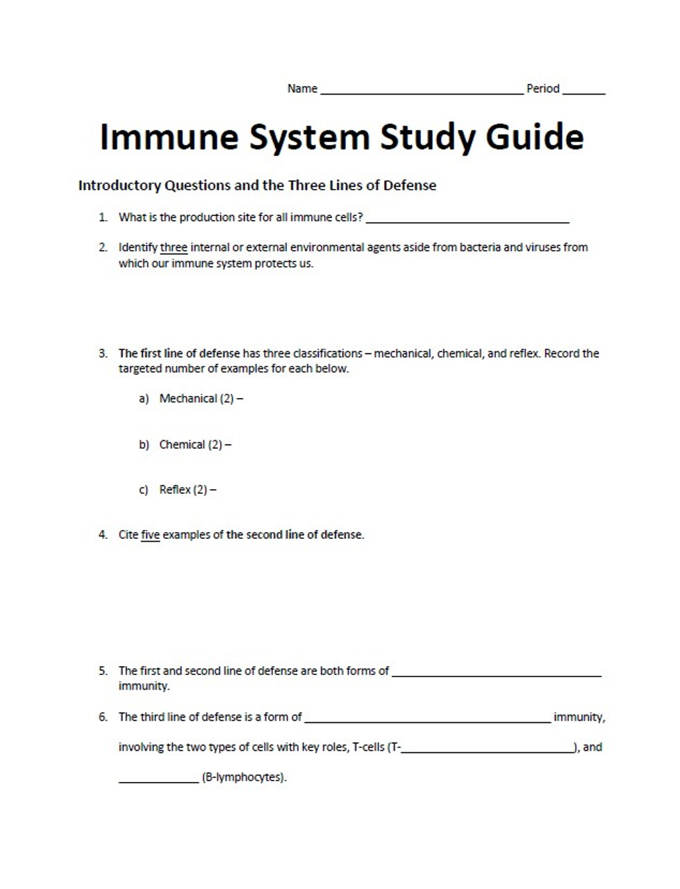 Immune System Study Guide immune-system-study-guide
