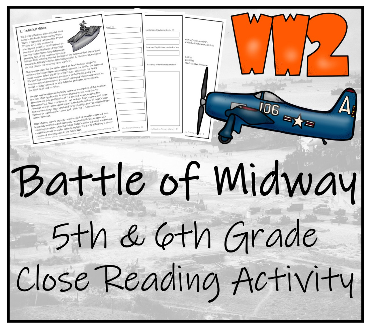 Battle of Midway Close Reading Activity | 5th Grade & 6th Grade