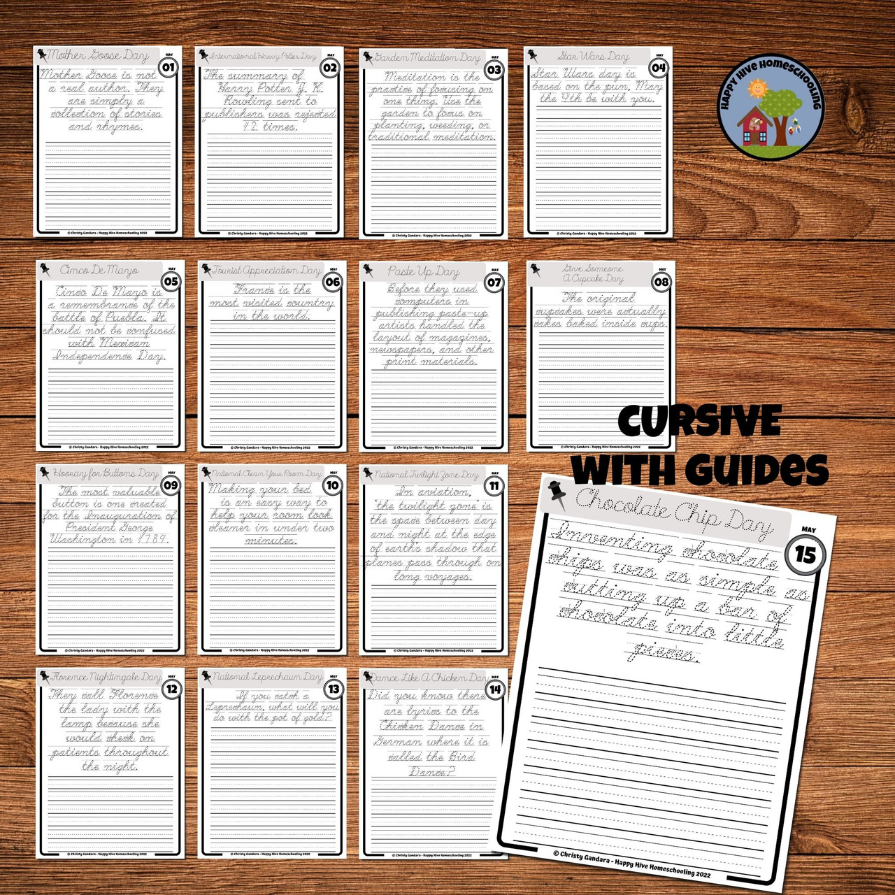 May Copywork Printables - Cursive - Amped Up Learning