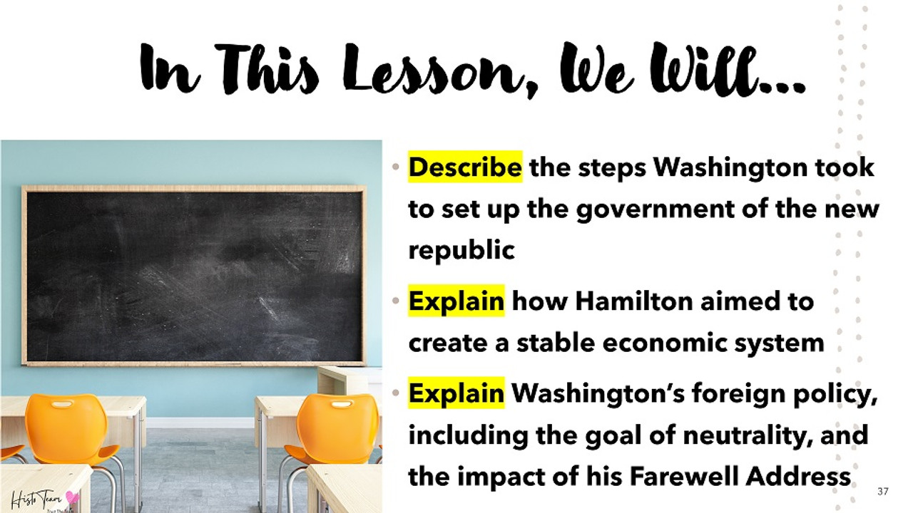 George Washington's Presidency PowerPoint Early Republic U.S. History