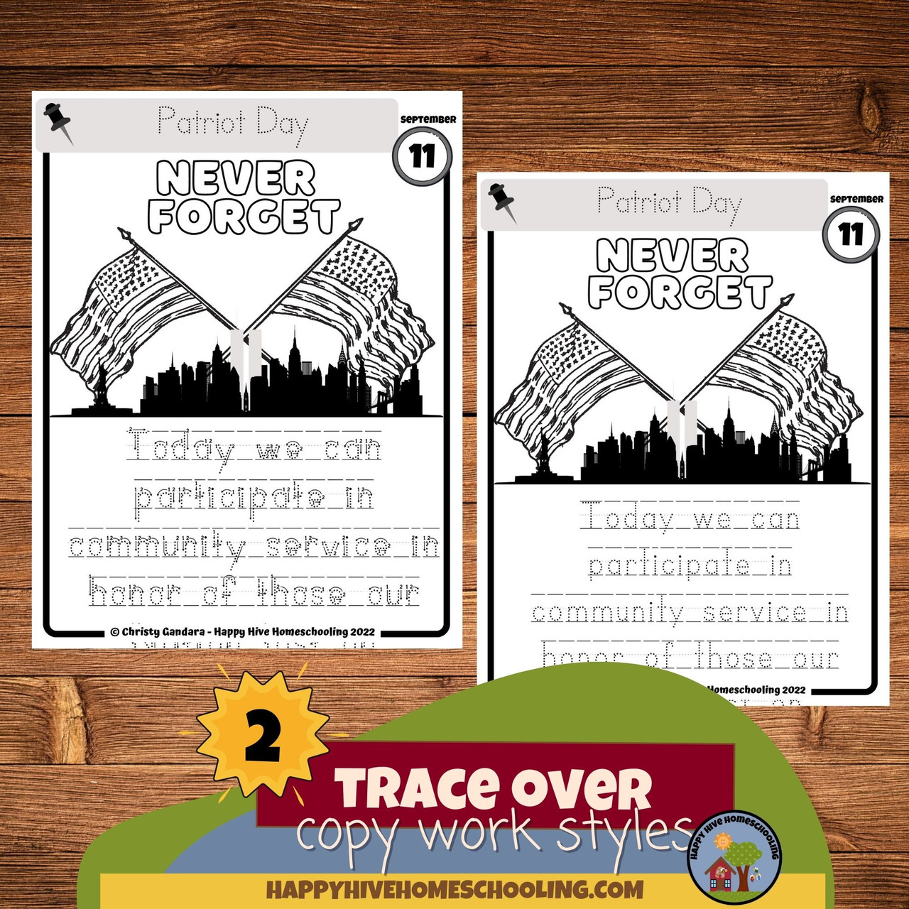 September Copywork Printables - Trace Over