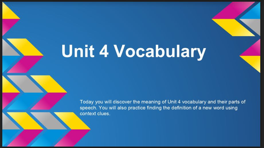 7th Grade Vocabulary Unit 4 Sadlier Oxford Level B Amped