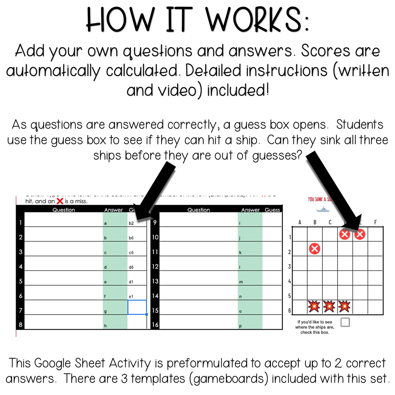 Editable Game Template for Google Sheets - Digital Activity - Self ...