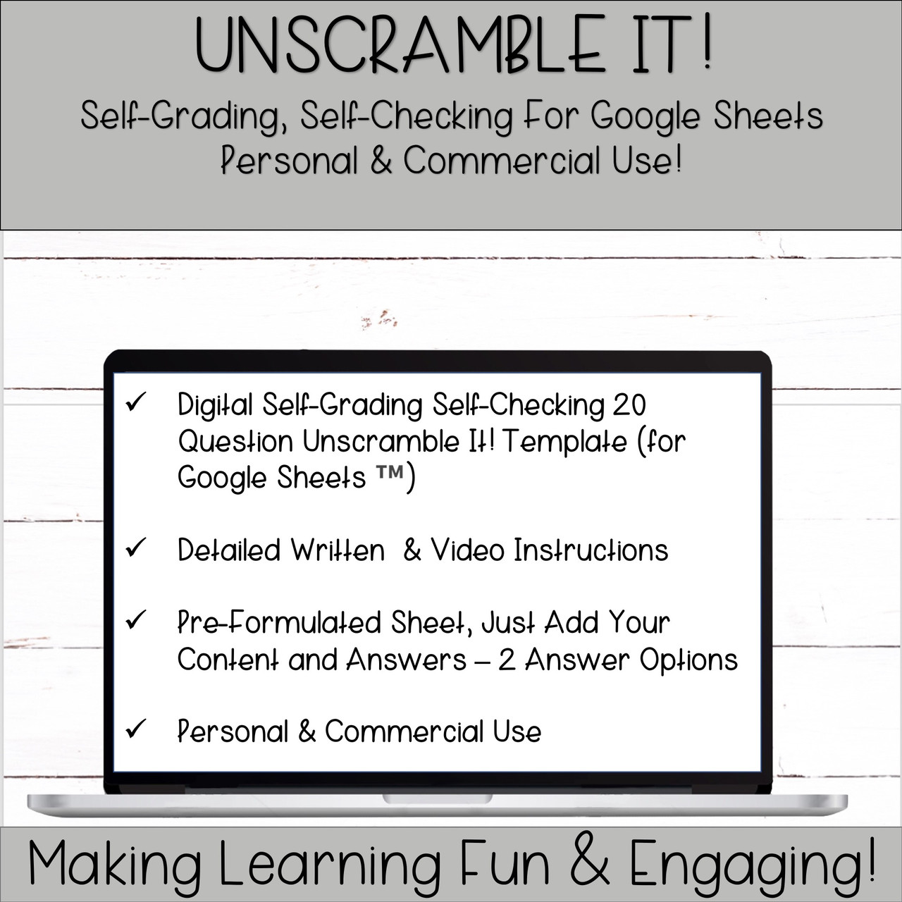 Editable Template for Google Sheets- 20 Question Digital Activity ...