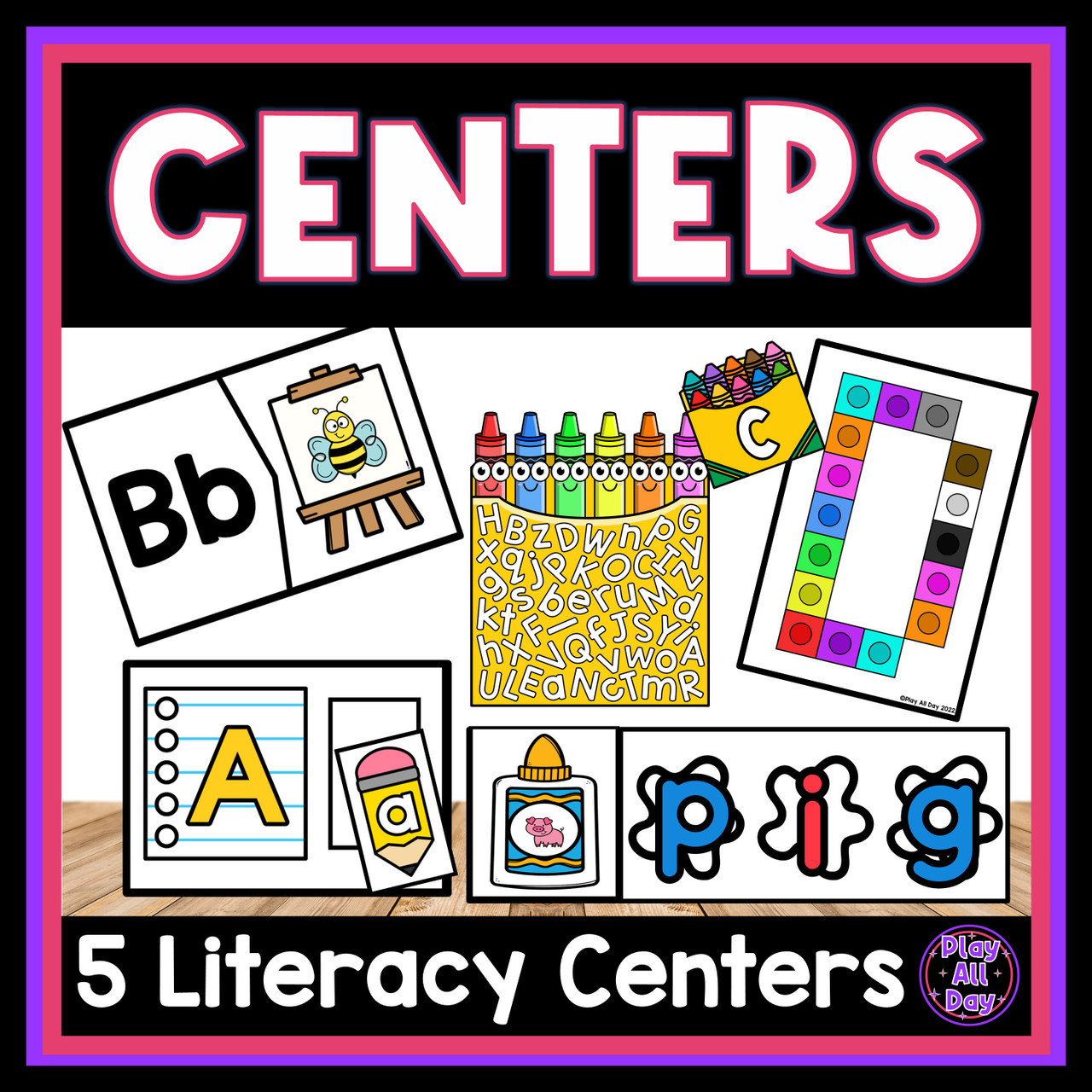Back to School Literacy Centers | Alphabet Beginning Sounds CVC Words