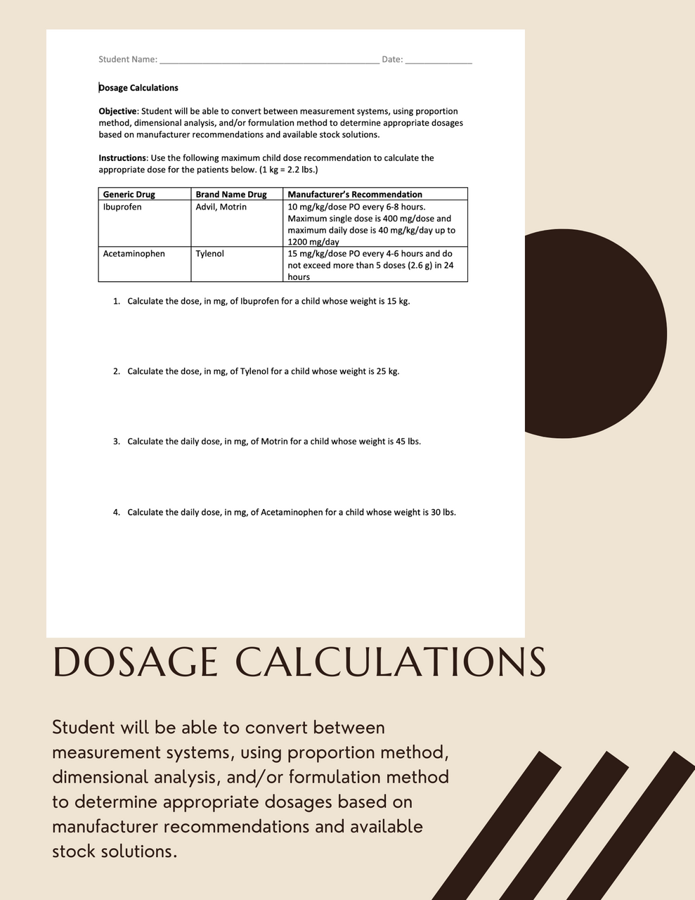 dosage-calculations for Free Printable Dosage Calculation Worksheets Dosage Calculations for Free Printable Dosage Calculation Worksheets