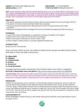 NEW! GEOGRAPHY CULTURE CUBE USING GRAPES