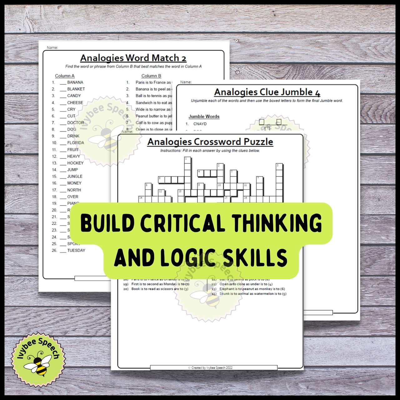 Analogies Puzzles Crosswords Code Breakers Jumbles Word Match