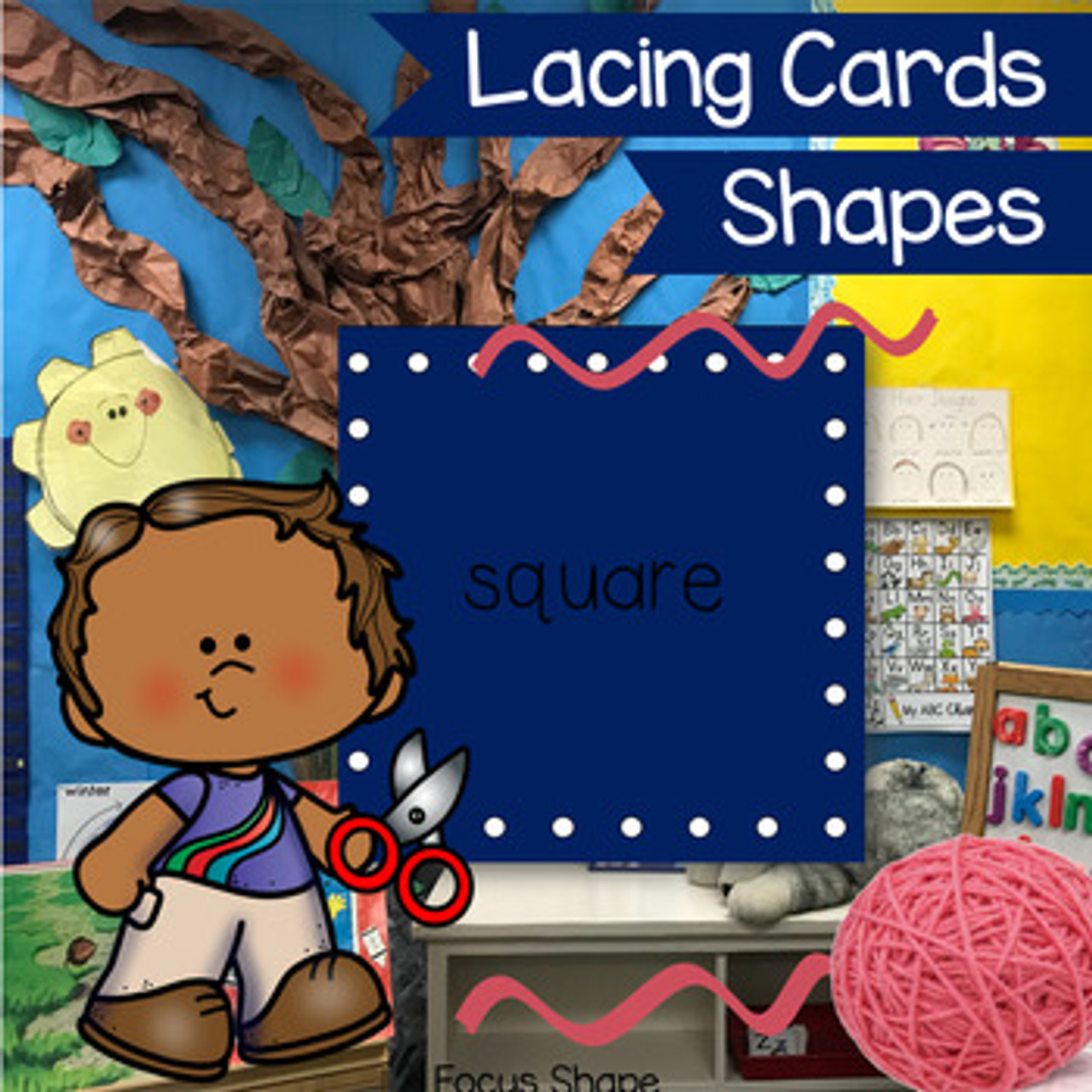 PREWRITING SHAPES Lacing Cards