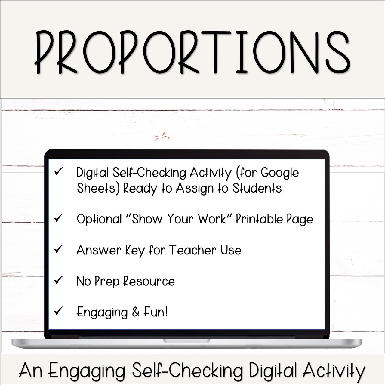 Proportions Self-Checking Digital Activity - Amped Up Learning