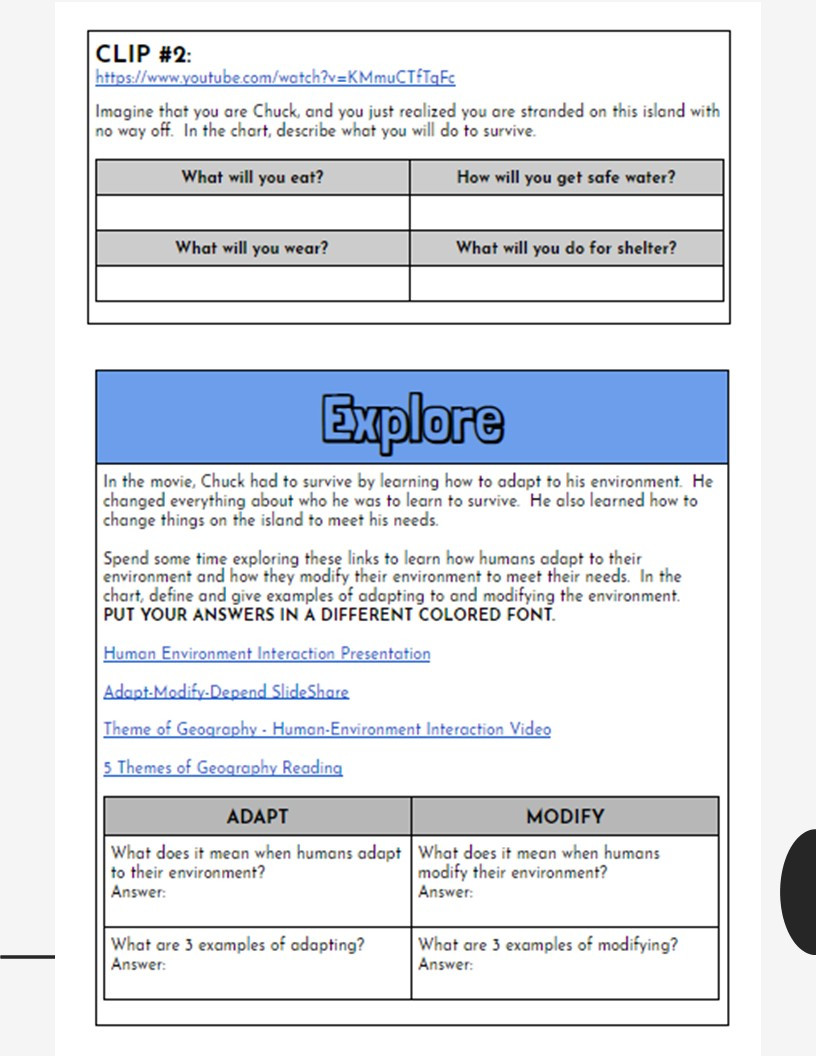 Human Environment Interaction Hyperdoc: Modify and Adapt Webquest ...