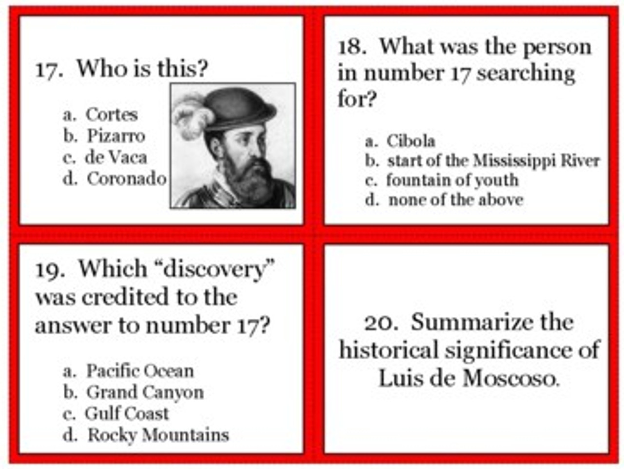 Exploration of Texas Task Cards