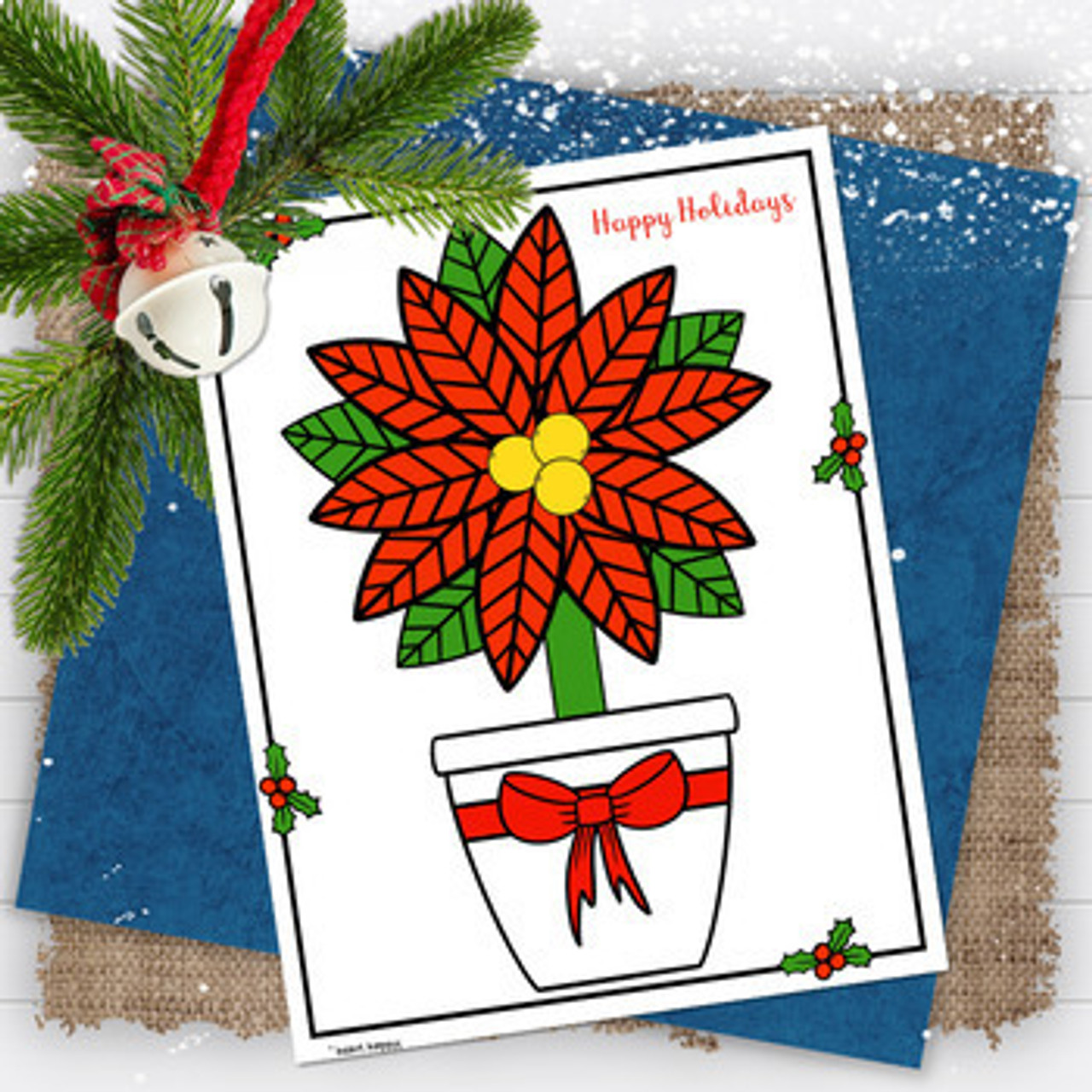 Set of 3 Stamps: HOLIDAY GLOBAL FOREVER Series Wreath & Poinsettia