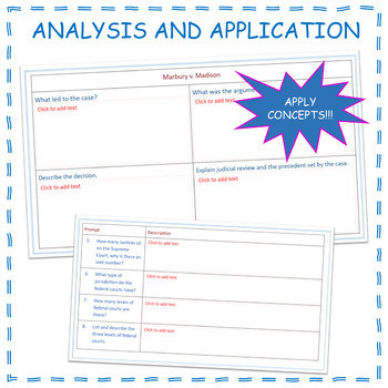 Judicial Branch Supreme Court American Government Printable