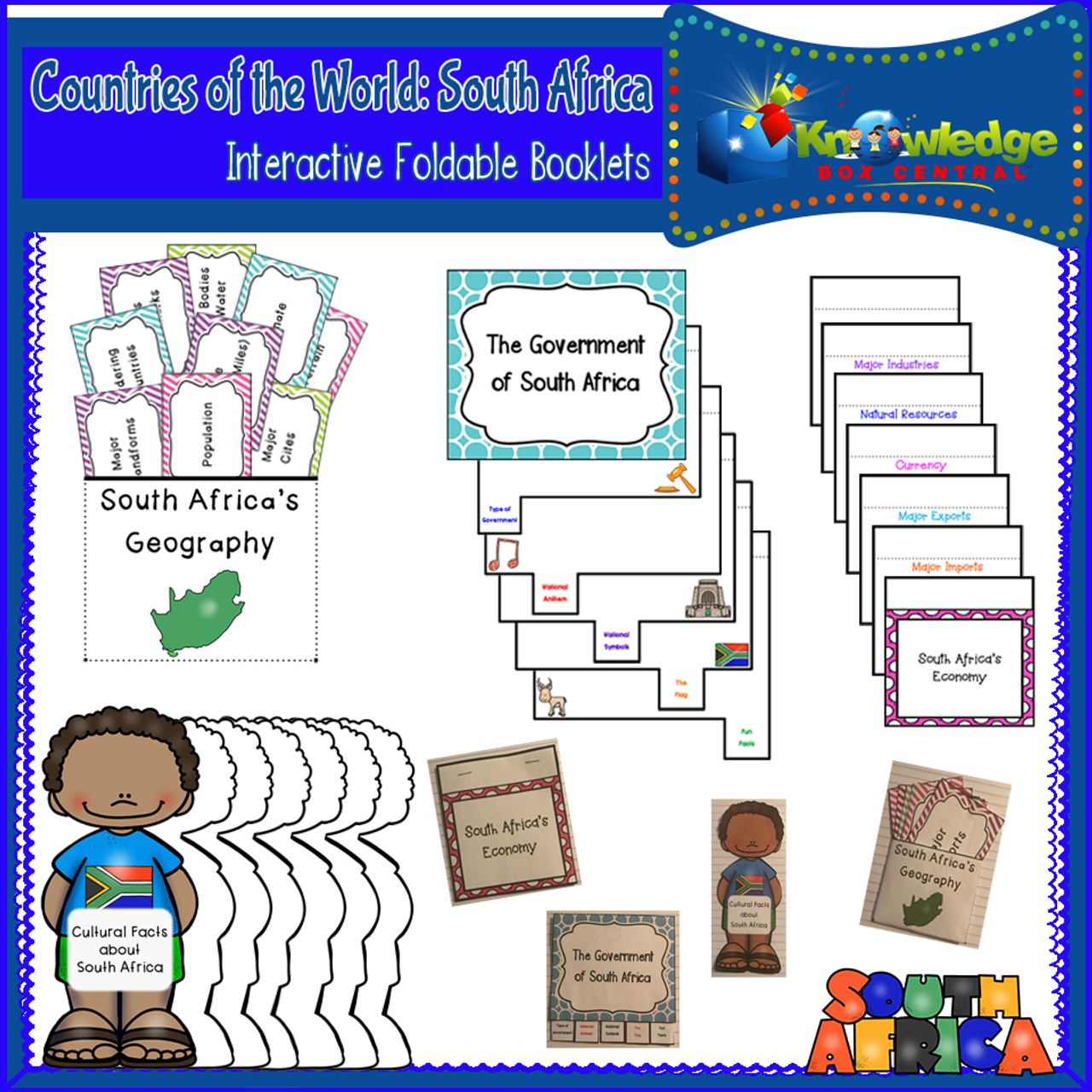 Countries of the World: South Africa Interactive Foldable Booklets
