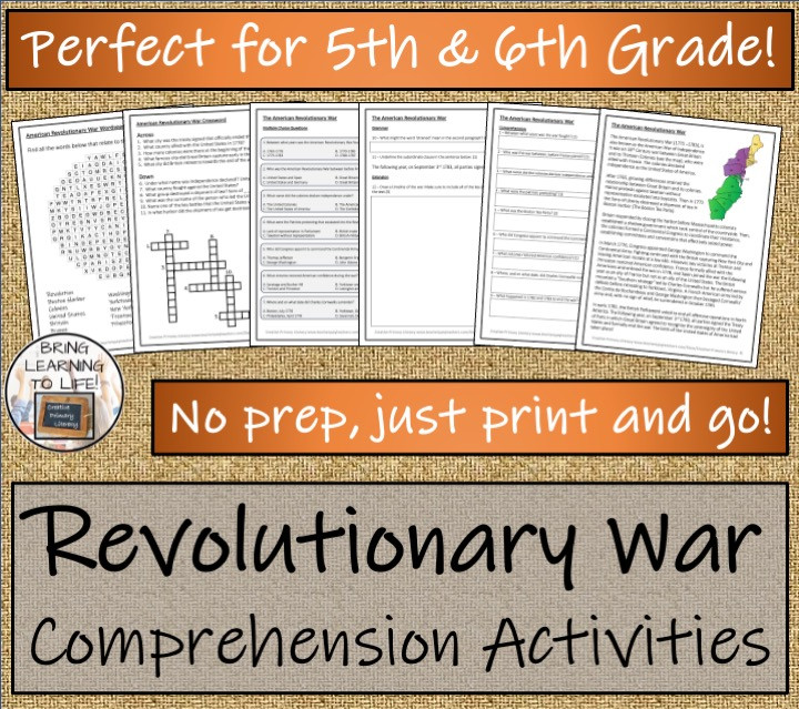 American Revolutionary War Close Reading Comprehension | 5th & 6th ...