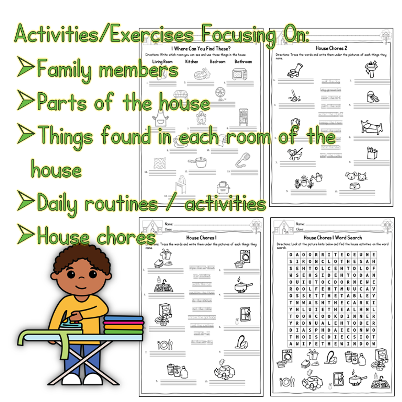 Things around the house worksheet