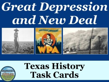 The Great Depression and New Deal in Texas Task Cards