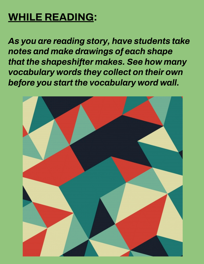 THE GREEDY TRIANGLE by Marilyn Burns MATH & READING LESSONS