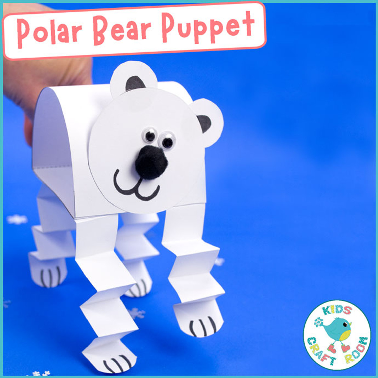 Polar Bear Puppet Craft - Winter Craft - Polar Bear Craft