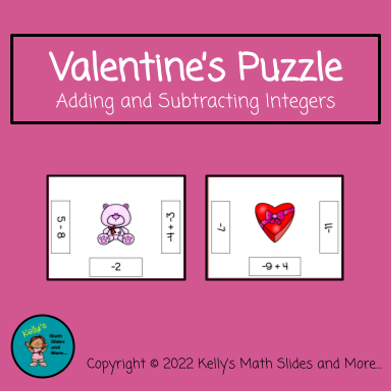 7th Grade Valentine's Day Bundle - 14 Lessons/Games/Puzzles