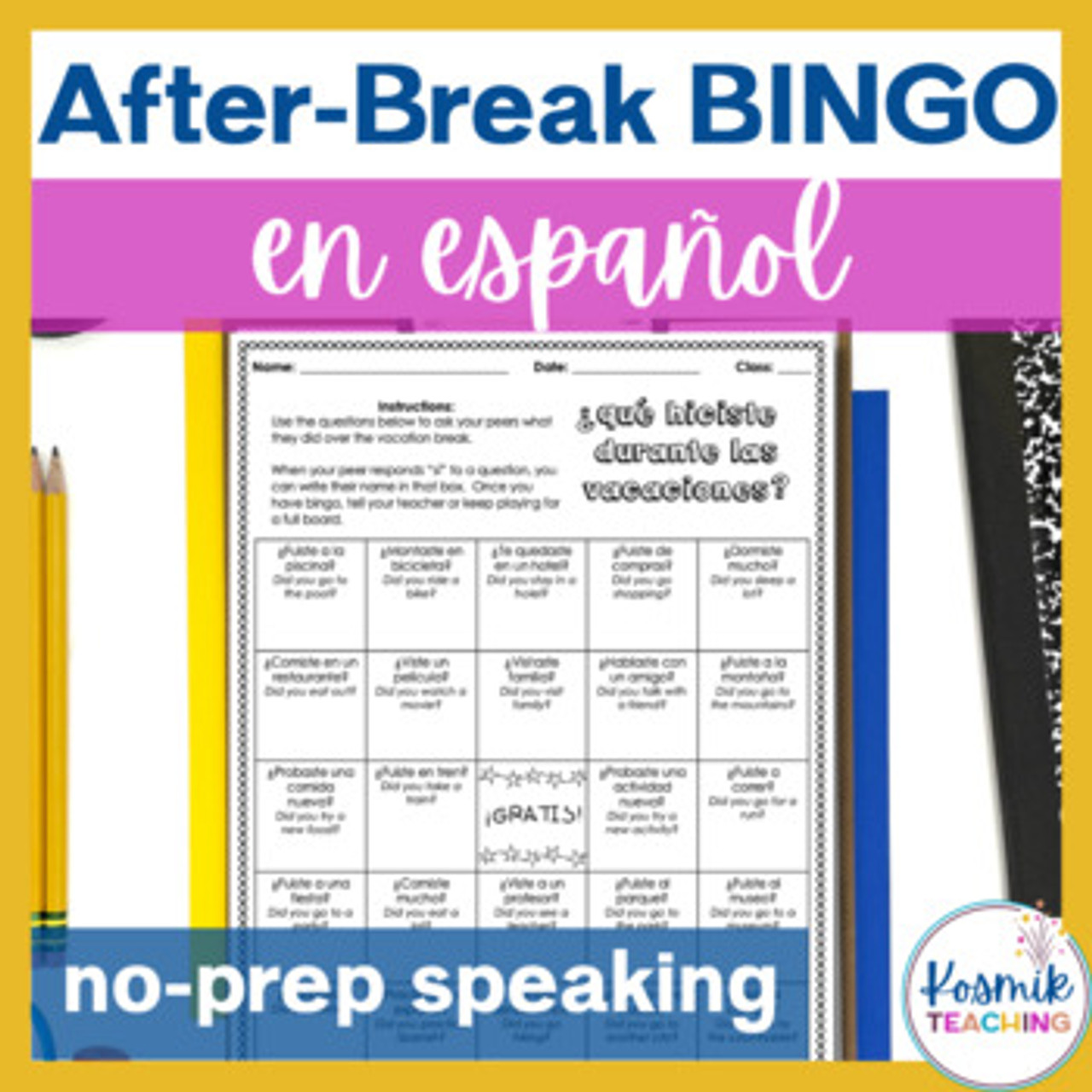 Reader's Response BINGO-Spanish & English by Inspired Bilingual