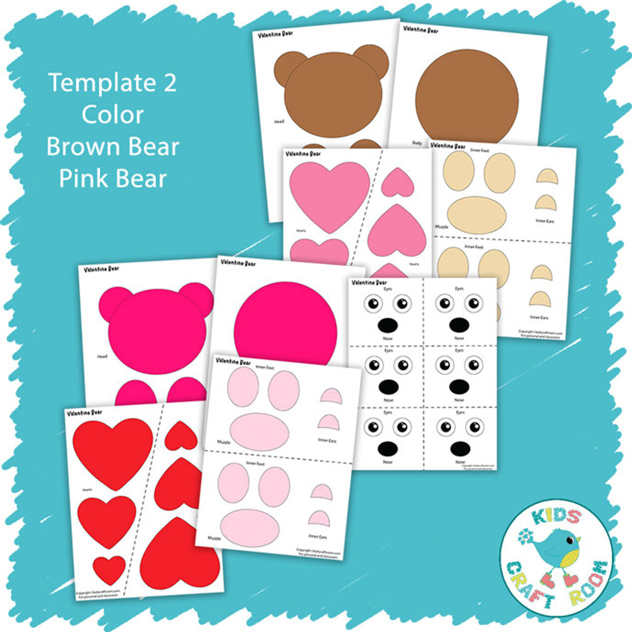 Valentine Bear Craft - Valentine Craft - Valentine's Day Activity