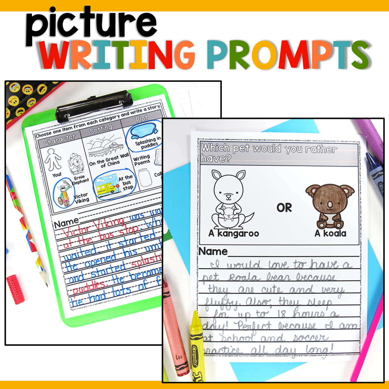 Spring Writing Prompts with Pictures - April Writing Prompts