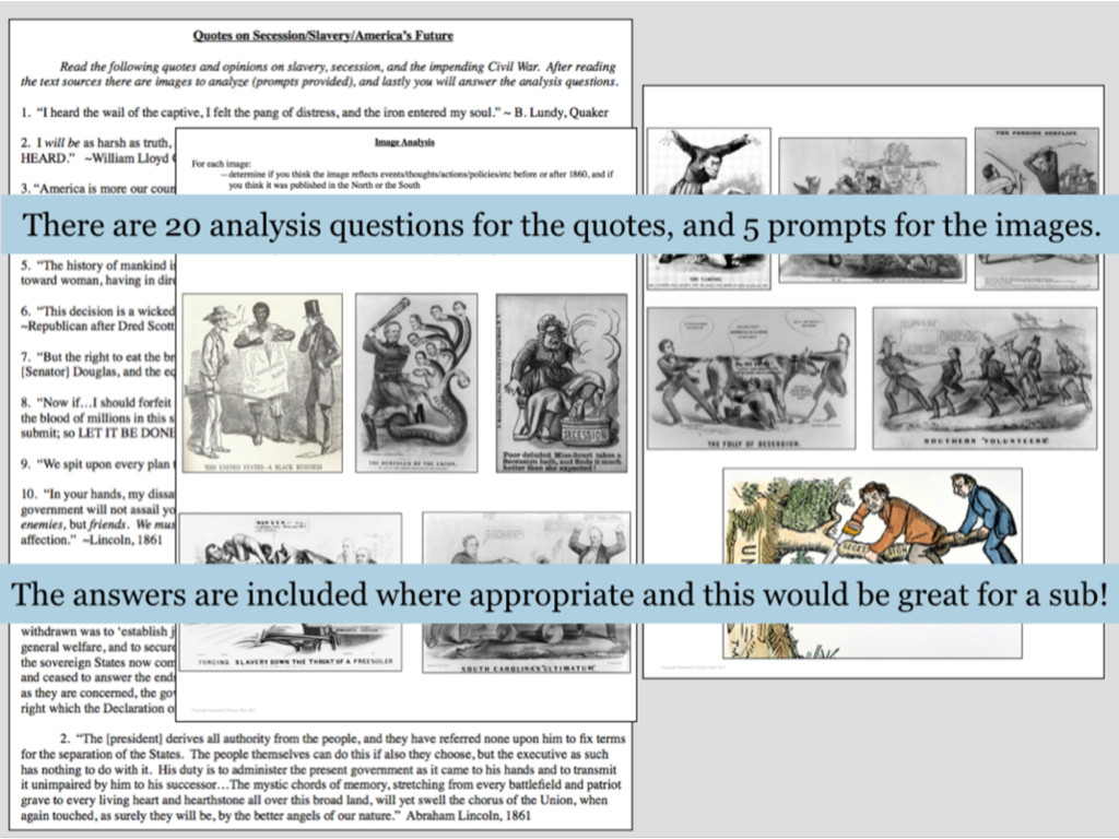 Civil War Primary Source Analysis Bundle