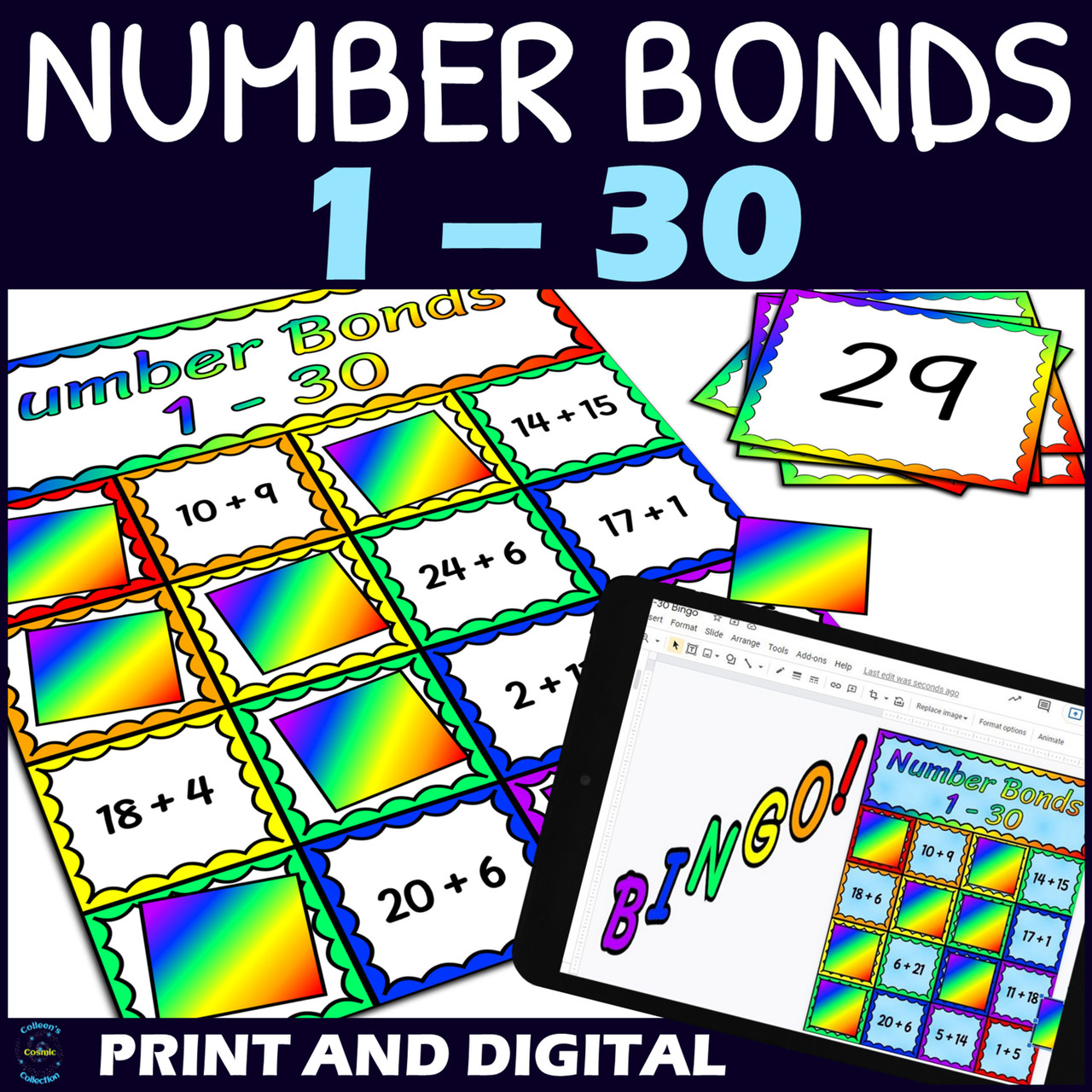 Number Bonds To 30 Activity Bingo Game Printable And Digital number-bonds-to-30-activity-bingo-game-printable-and-digital