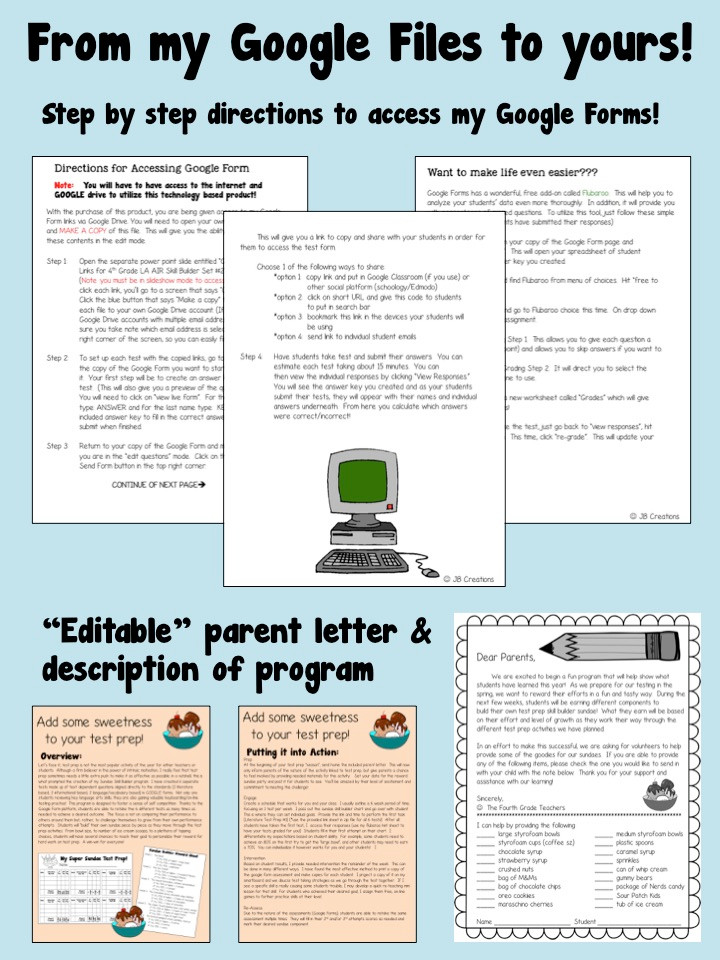 4th Grade STATE TEST Prep Language Arts CHALLENGE (using Google Forms ...