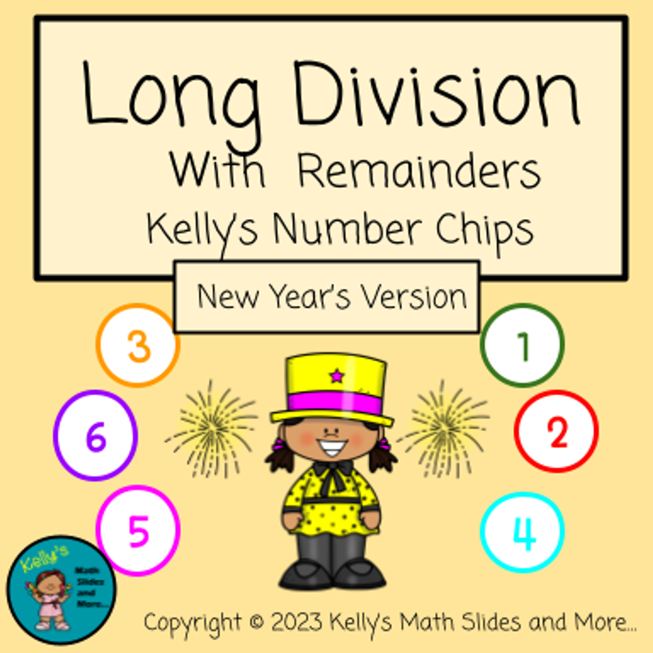 New Year's Long Division with Number Chips
