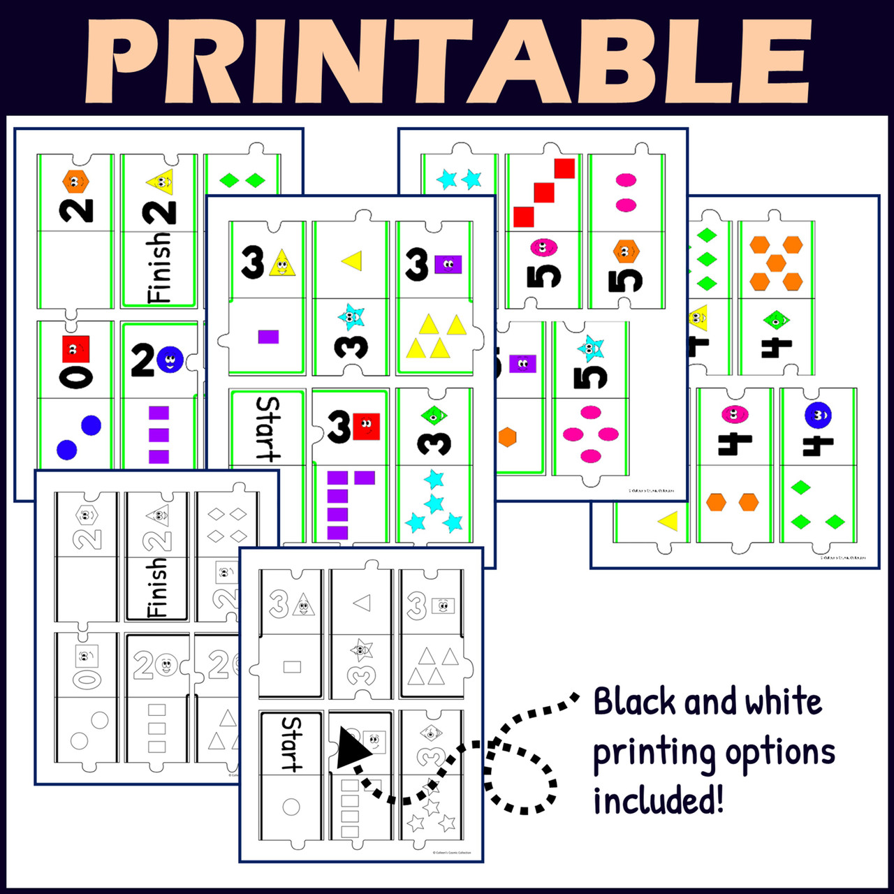 Number Sense Subitizing 0-5 Activity - Printable Number Recognition Puzzle