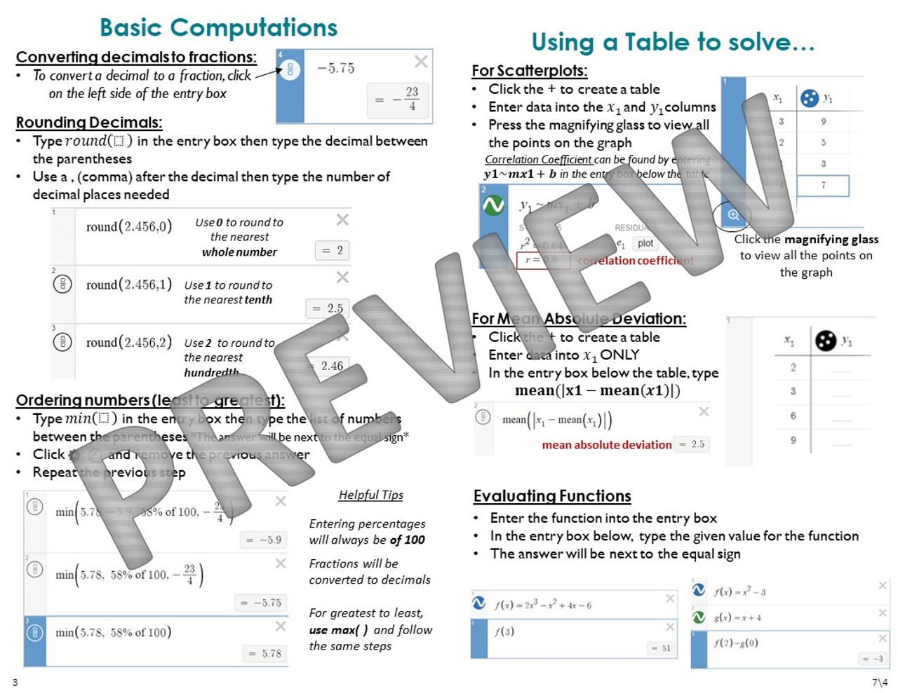 Desmos Graphing Calculator Cheat Sheet - Amped Up Learning