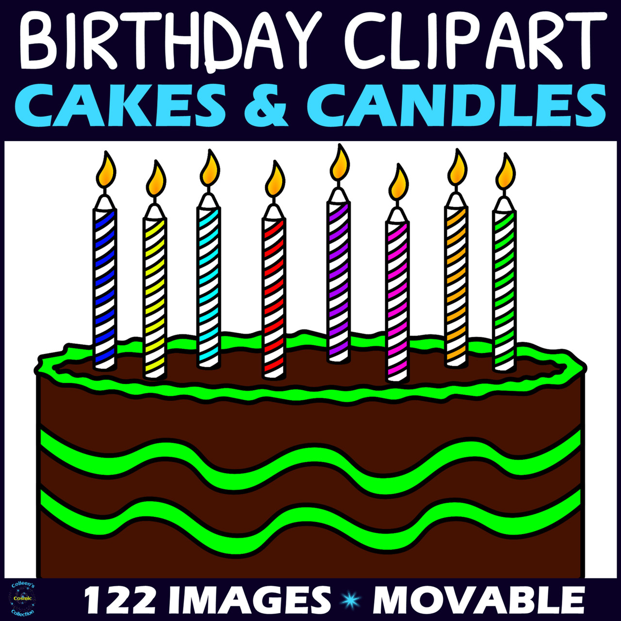 flaming birthday cake clip art