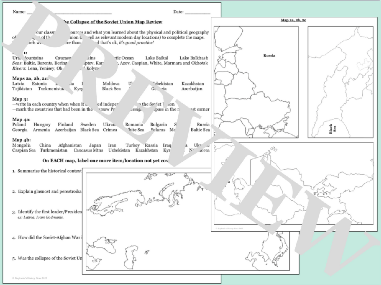 collapse of the soviet union map