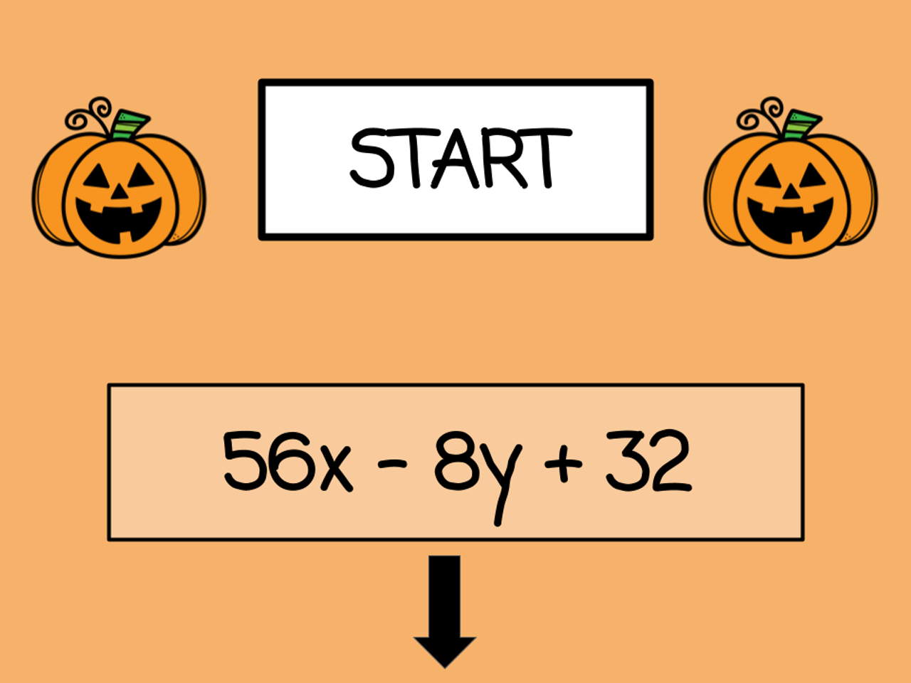 Halloween Advanced Equivalent Expressions Race