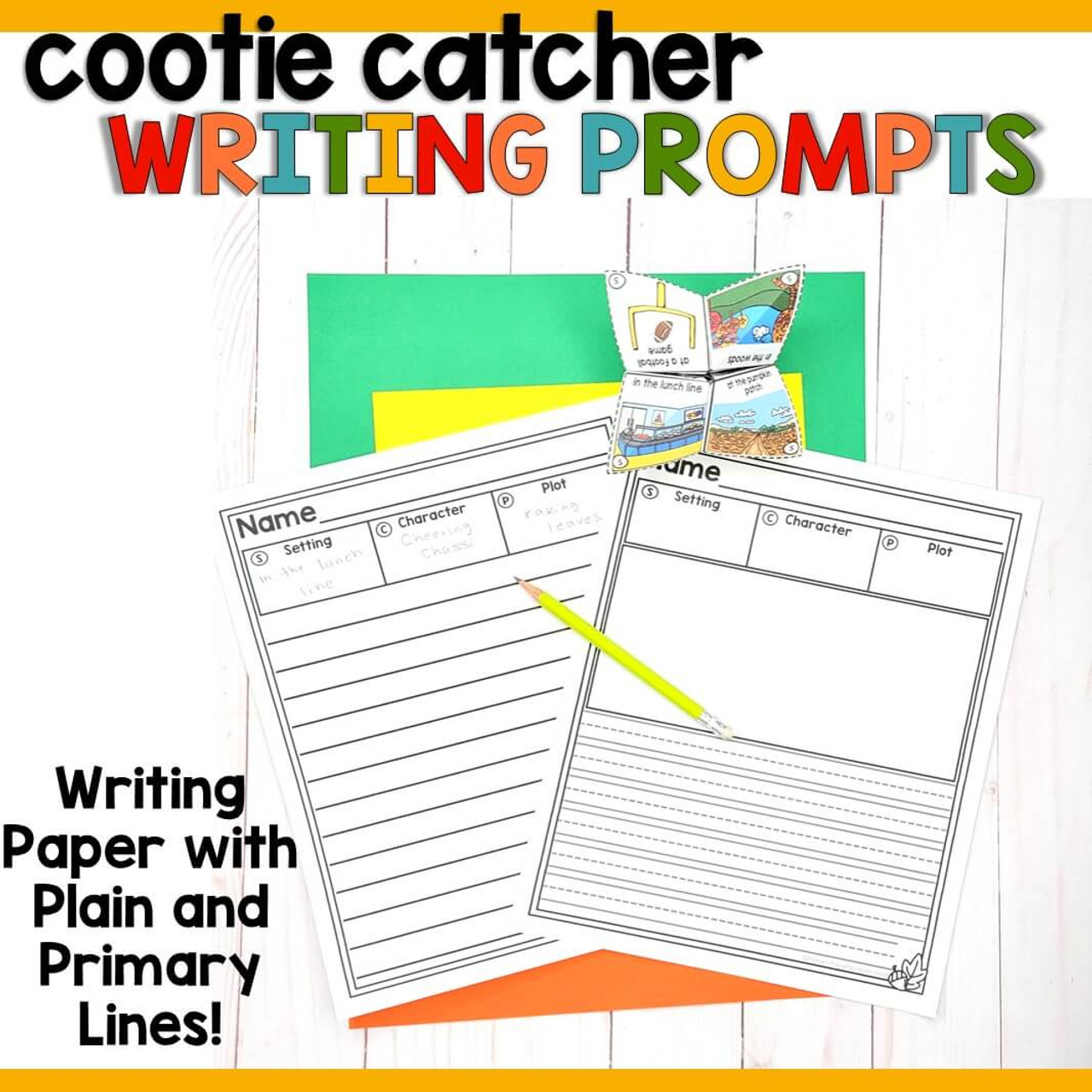 Fall Story Starters: Cootie Catcher Picture Writing Prompts