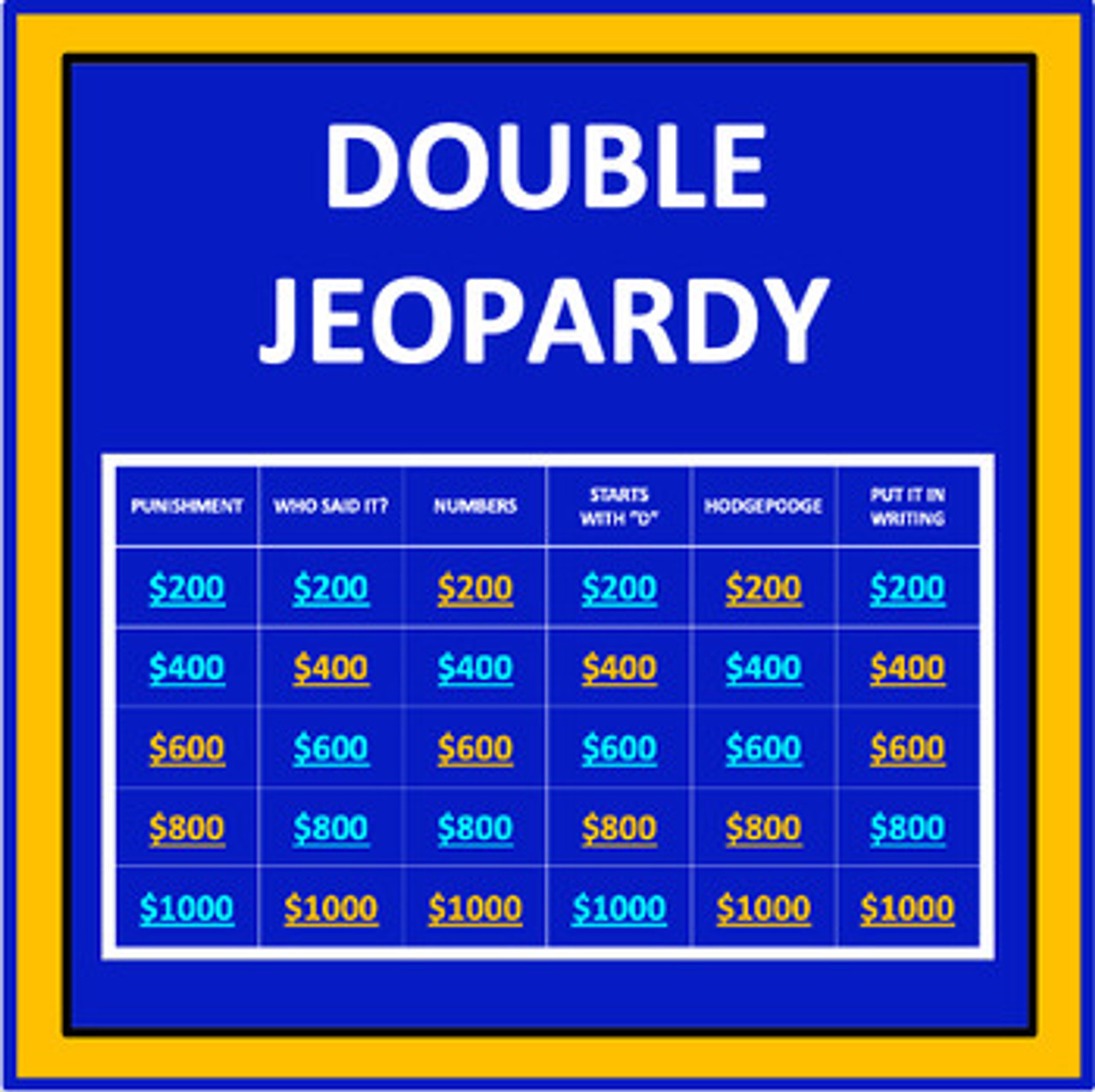 Frindle Jeopardy