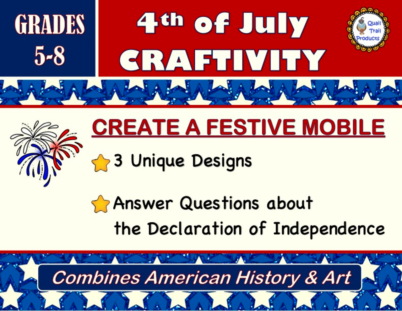 4th of July American History Craftivity